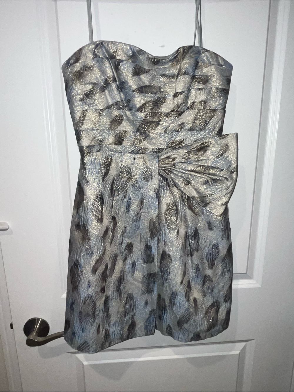 BCBG Haze Combo  Metallic Jacquard Strapless Dress Sz 4